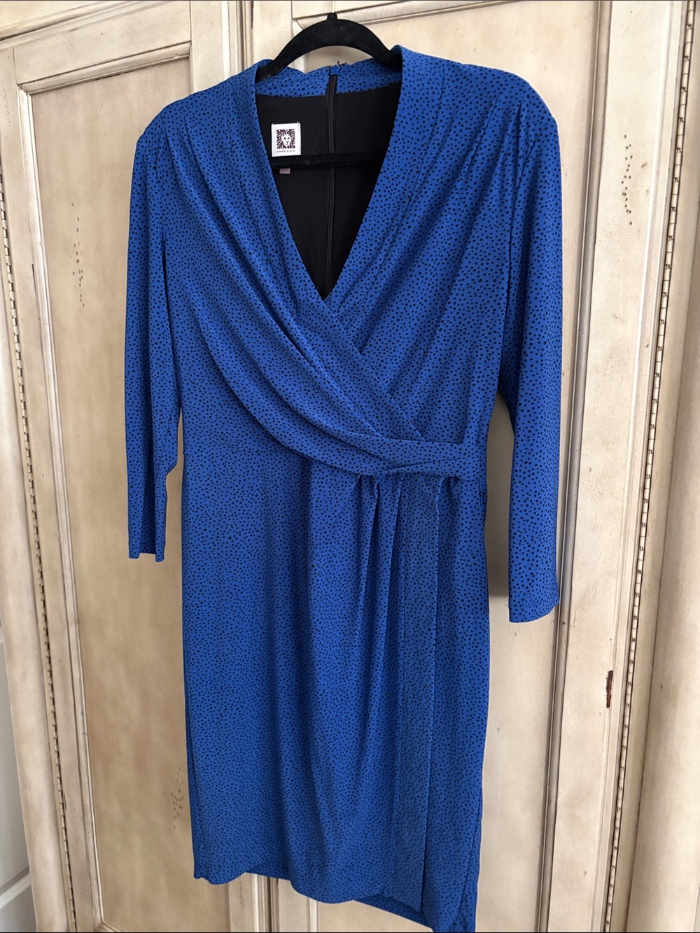Anne Klein Blue Wrap-Style Women's Dress